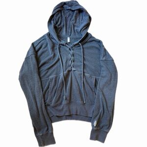 Free People Movement Gray Lace-Up Hoodie